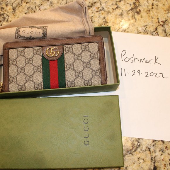 Authentic Gucci Ophidia Zip Around Wallet